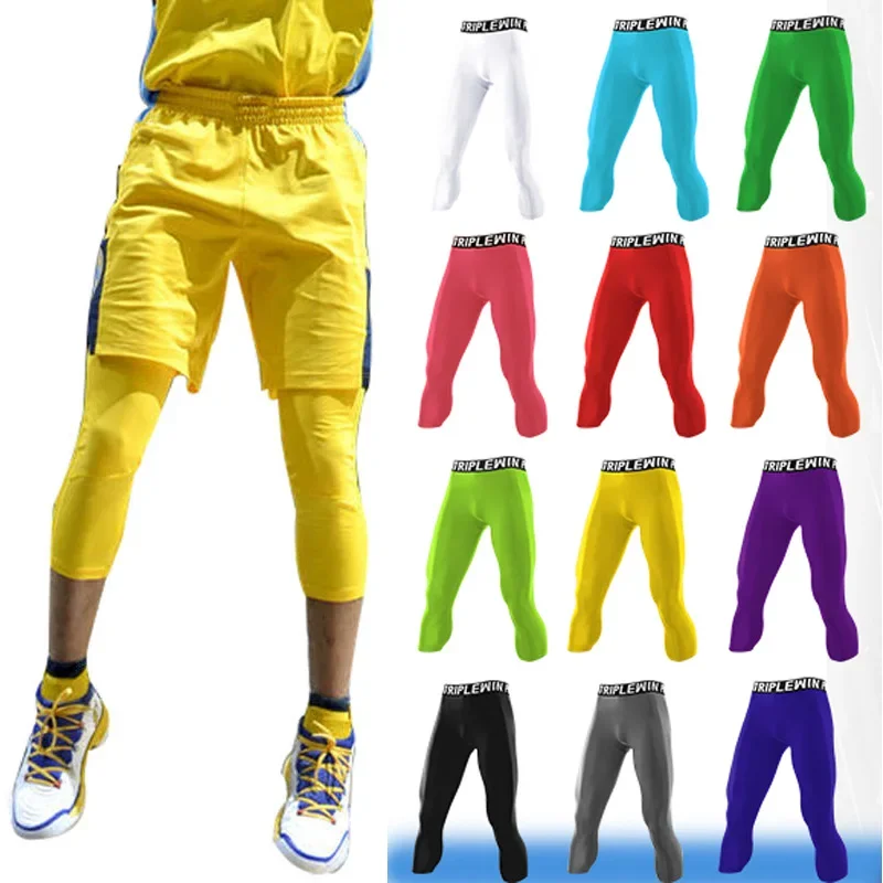 Best Crossfit Gear - Men GYM Capri Running Tights Pants