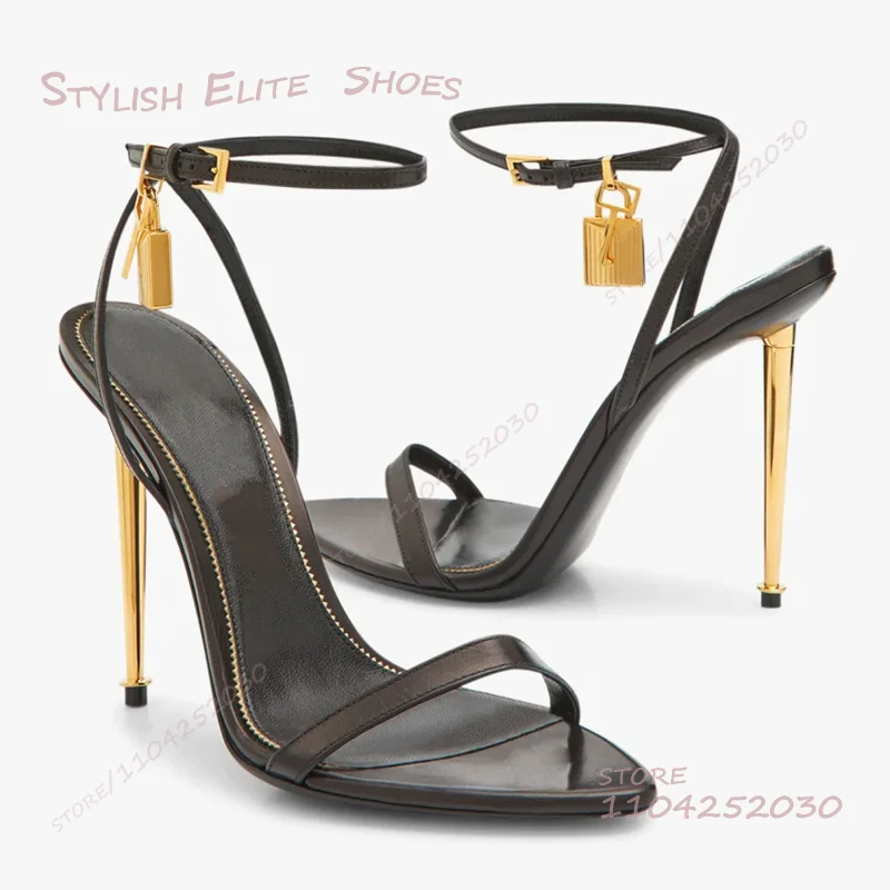 Gold Metal Stiletto Sandals Wo - Crossfit Lady recension och pris