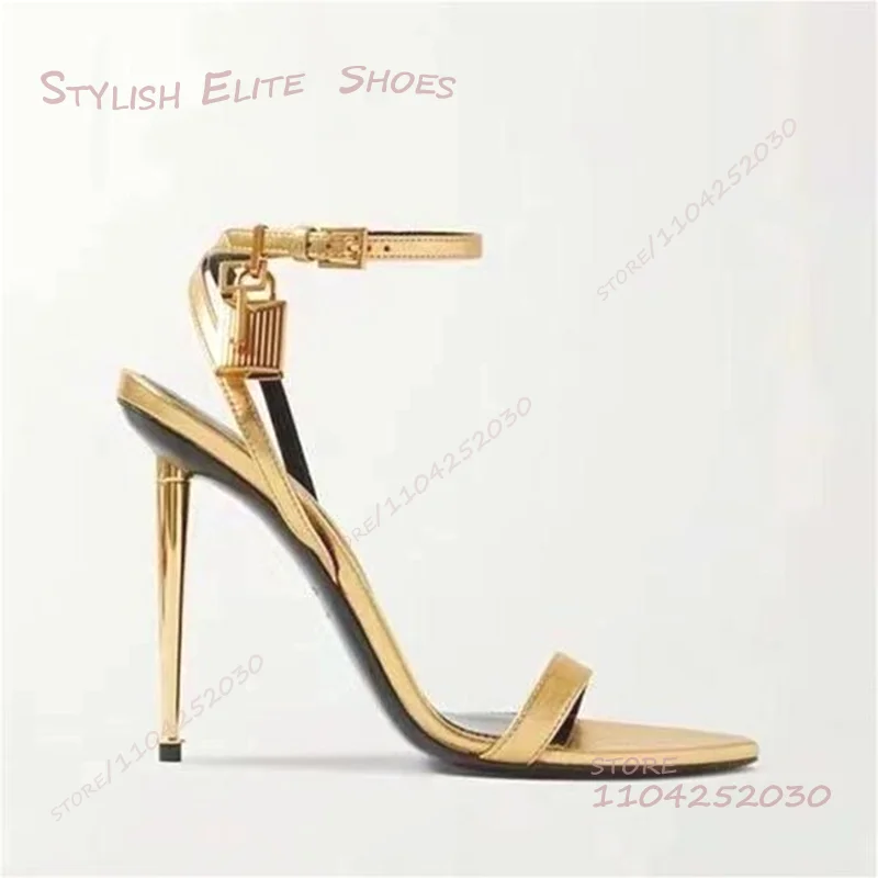 Gold Metal Stiletto Sandals Wo - Crossfit Lady recension och pris