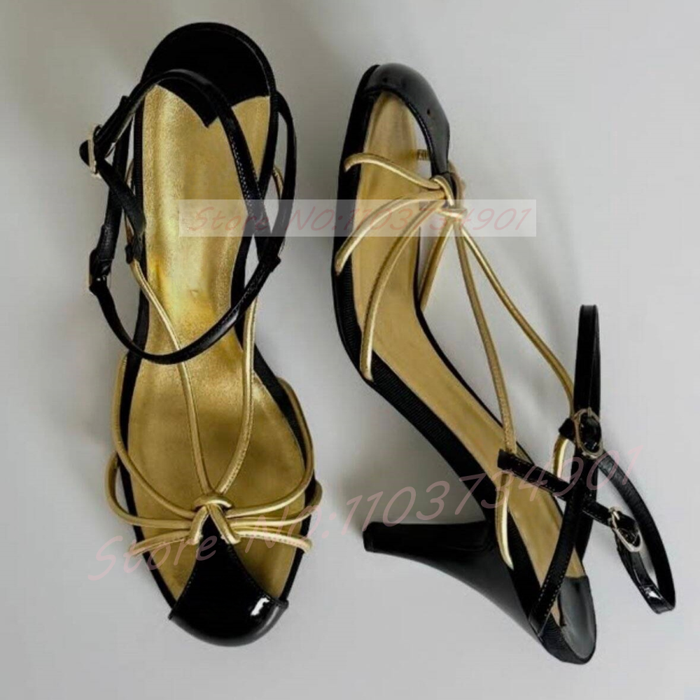 Gold Caged Strappy Knot Sandal - Crossfit Lady recension och pris